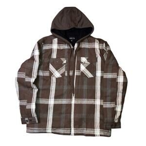 Brown fleece lined zip up jacket nwot golden tree Mens XL